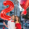 KatchOn, Giant, Red Number 2 Balloon - 40 Inch | 2nd Birthday Balloons for Two Fast Birthday Decorations | Red 2 Balloon Number, 2nd Birthday Decorations for Boys | Plim Plim Birthday Party Supplies
