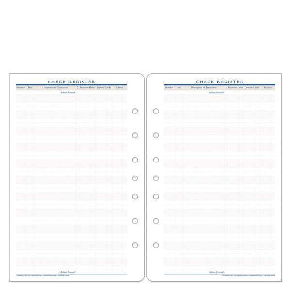 FranklinCovey - Check Register - Checkbook Register Addition for Planners (Classic)