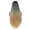 ROSEBONY Box Braided Wigs for Black Women Ombre Blonde 30" Long Micro Braids Wigs with Bang Synthetic Heat Resistant Fiber Small Braids (Fake Scalp Wig, 1b/27)