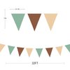 32Ft Sage Green Brown Triangle Flag Fabric Banner Pennant Bunting Garland Streamers for Birthday Wedding Baby Shower Jungle Safari Summer Woodland Camping Outdoor Picnic Garden Party Decorations