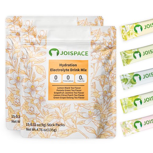 JOISPACE Electrolyte Drink Mix - Variety Pack, Five Tea Flavors - Hydration Powder Packets with Tea Polyphenols & Ascorbic Acid | Non-GMO, Gluten Free, Vegan Electrolytes Powder Packets | 30 Servings