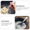 Cabilock Rice Paddle Spoon Non- Stick Food Serving Spoon Stainless Steel Rice Spoon Scoop Kitchen Utensils for Home Restaurant Hotel Silver