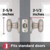Kwikset Juno Interior Passage Door Knob, Handle For Closet and Hallway Doors, Non-Locking Doorknob in Satin Nickel, with Microban Protection