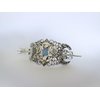 Generic Silver moon pentagram crescent metal blue stone hair slide stick clip barrette
