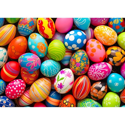 Bgraamiens Puzzle-Colorful Easter Eggs-1000 Pieces Gradient Colorful Easter Puzzle for Adult,Hard Challenge Puzzle for Adult