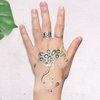 Aresvns Flash Temporary Tattoos for Women and Kids Peacock, 8 Sheets Waterproof Shiny Jewelry Tattoos,Gold Tattoo Metallic Tropical Hawaiian Fake Tattoo Stickers