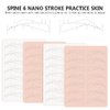 TgoBeauty 7 Pairs Brow Shapes Double Sided Design Eyebrow Spine 6 Nano stroke practice skin Silicone Practice Pad for Permanent Makeup Training (White Skins-4pcs)