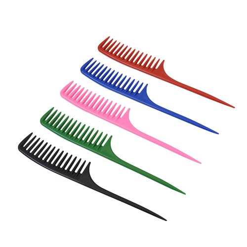 6 Pieces Hair Combs Wide Tooth Comb Hair Teasing Comb Tail Comb Salon Styling Comb Wig Comb (5 Colors）