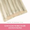 GOO GOO Wire Hair Extensions Human Hair, 17A/60A Ash Blonde mix Platinum Blonde Highlighted 16inch 95g, Invisible Wire Hair Extensions with Transparent, Seamless Fish Line Hairpiece