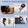 Heated Eye Mask Cordless for Dry Eyes, USB Eyes Heating Pad, Rechargeable, Real Silk, Sleep Mask for Men Women, Warm Eye Compress for Relief Stye, Blepharitis, Chalazion Black