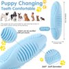 Skylety 6 Pieces Puppy Teething Chew Rings Toys Rubber Bone-Shaped Puppy Teething Toy Pet Teething Toy for 2-8 Months Cleaning and Relieving Itching