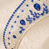 HEWEICSY Blue Tiaras and Crowns for Women,Wedding Tiara for Bride,Rhinestone Queen Crown,Crystal Costume Hair Accessories for Birthday Prom Party