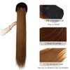 YIBANG 30inch Long Straight Drawstring Ponytail Synthetic High Puff Ponytail Hair Pieces With Comb Clip in Straight Ponytail Clip in Hair Extensions Smooth &Soft(T2/30)…