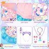 Princess Dress Up for Girls 4-6, Toddler Toys for Age 3-8, Sequins Mermaid Dress for Girls，Shiny Kids Toys with Jewelry Set, Super Beautiful Girl Toys for Easter Christmas Birthday Halloween Gifts