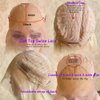 FENJUN Glueless Wigs HD Transparent Lace Frontal #60 Grey White Platinum Blonde Wigs Human Hair Short Bob Lace Front Wigs with Baby Hair Pre plucked Frontal 10'' Straight Ash Blonde Wigs for Women