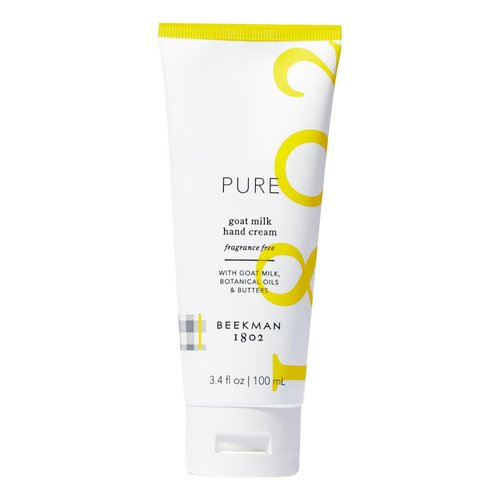 Beekman 1802 Pure Goat Milk Hand Cream, Pure - Fragrance Free - 3.4 oz - Moisturizing Lotion for Dry Skin - Anti-Aging Hydration - Good for Sensitive Skin - Cruelty Free