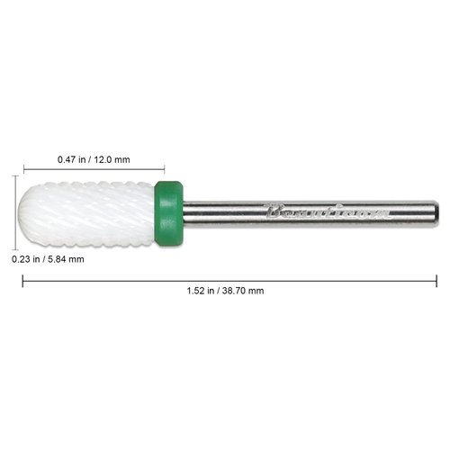 Pana Professional USA Ceramic White Round Top Small Barrel Bit Nail Drill (Grit: Coarse) 3/32" Shank Size