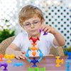 48 Piece Suction Cup Toys Construction Set, Silicone Building Blocks DIY Blocks Toys - Sucker Toys are Fun Bath Toys,Sensory Toy for Toddlers 3 Year Old Boys and Girls