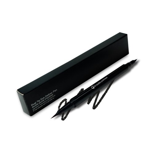GQ By Gloria Quintana Dual Tip Liquid Eyeliner | Jet Black Pigment, Ultra-Defined Eyes Kit | Precision Eye Liner Set for Smudge-Proof Glamour | Waterproof, Long-Lasting, Vegan, Cruelty Free