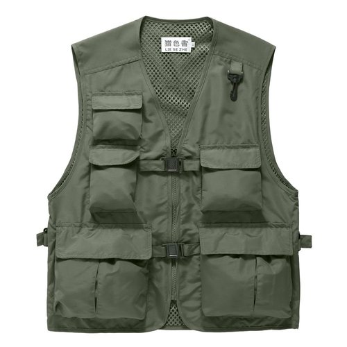 Liesezhe Women's Mesh Breathable Fishing Vest, Multi-pockets Journalist Photographer Travel Waistcoat Jacket