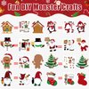 JULBEAR Christmas Crafts Kits for Kids, Make Your Own Christmas Stickers Ornament Making Kit DIY Xmas Holiday Crafts Stickers for Christmas Party Favors Games Activities, 24 Pack