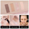 Eyeshadow Quad Makeup Palette, Bright Nude Champagne Gold Light Dark Brown Eyeshadow, Velvety Pigmented Blendable Matte & Shimmer Finishes, Long Lasting Waterproof，Featuring A Built-In Mirror