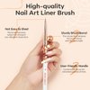modelones Nail Art Brushes, Super Fine Thin Liner Nail Brush Set Sizes 7/11/15/20mm for Nail Gel Polish Painting Designs with Acrylic Rhinestone Handle Gift For Women
