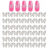 KACHIMOO Silver Butterfly Nail Charms,50 Pieces Nail Charms for Acrylic Nails DIY Craft Nail Art Accessories (Silver)
