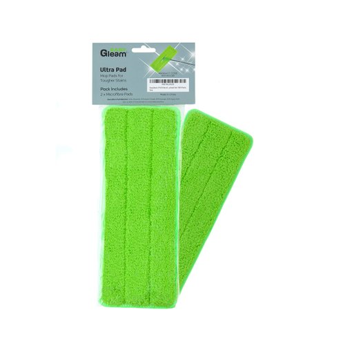 Easy Gleam Ultra PAD. Textured, Non-Scratch Microfiber mop pad. Removes Stubborn Dirt, Suitable for All Floor Types. Washable and Reusable Microfibre Refill pad. 2 Pack.