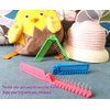 FonteeUS 3pcs Hair Brush Set - Folding Travel Brush, Fine Tooth Pocket Comb, Massage Head & Baby Braiding Brush for Kids and Adults in Green/Pink/Blue