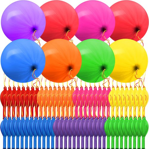 150 Pcs Punch Balloons Assorted Colors Punching Balloons, Party Balloons Neon Punch Ball Party Favors for Birthday Wedding Graduation Pool Party Supplies