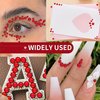 3555Pcs Gems Stickers for Kids Crafts, Self Adhesive Rhinestone Stickers for Hair Face Body Makeup, Bling Stick on Jewels Stickers Decorative Diamond DIY Craft 5 Sizes 3/4/5/6/8 mm(Red)