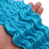24inch Ocean Wave Braiding Hair Extensions 3packs Long Deep Curly Wave Braid Hair Synthetic Twist Ripple Crochet Deep Wave Braids Hair for Women 100g/pack(24",Blue)