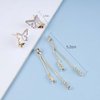 Sttiafay Vintage Crystal Butterfly Earrings Long Rhinestone Dangle Earrings Gold Chain Tassel Earrings Cz Butterfly Stud Earrings Jewelry for Women