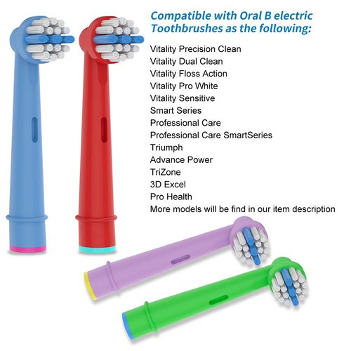 16pcs Kids Replacement Toothbrush Heads Compatible with Electric Toothbrush, Soft Bristles and Small Heads for Sensitive Teeth and Gum of The Kids