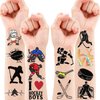 Ice Hockey Temporary Tattoos Birthday Party Supplies Decorations 96PCS Tattoos Stickers Hockey Fans Sport Winter Cute Party Favors Kids Boys Girls Gifts Classroom School Prizes Themed