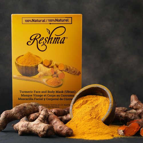 Reshma Beauty Turmeric Face Mask (Ubtan) | All Natural Ingredients - Barley Seed, Gram Seed, Turmeric, and Sandalwood | Brightening and Hydrating Mask | Haldi Ceremony Powder | (Pack of 1), 2.12 oz