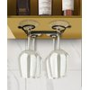 GeLive Under Cabinet Wine Glass Holder Stemware Rack Glass Storage Hanger With 4 Hooks Organizer for Kitchen and Bar (Black)