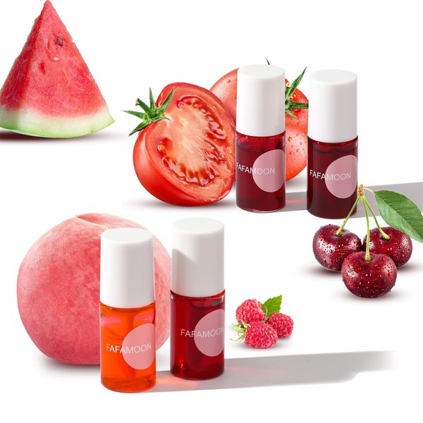 Fafamoon Long Lasting Lip Gloss Set, Fafamoon Peptide Lip Tint, 5 Colors Hydrating Lip Gloss Hydrating Moisturizing Lips, Lip Glaze Not Sticky & Dries Quickly Plumping Lip Oil (4 Colors, Set of 4)