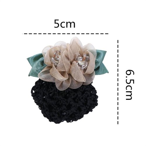 2Pcs Women Hair Bun Cover Net, Snood Flower Hair Clips Lace Hair Net Hair Accessories For Stewardess Banks Hotels Restaurant Staff