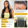 QTHAIR 14A Straight Hair Bundles with Closure (12 14+10inch Closure) 100% Brazilian Straight Virgin Hair 2 Bundles with Lace Closure Free Part Human Hair Extensions Natural Color