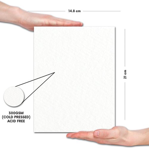 Zen Sangam Express your Mind Artists 300 Gsm Cold Pressed A5 Rough Grain Surface Glued Watercolor Sketch Paper Pad Book(14.8X21Cm)-24 Sheets