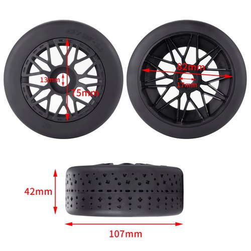 CNszlan 1/7th RC Car Wheel Rims Tires Upgrades for 1/7th RC Car Arrma Limitless F1，4PCS