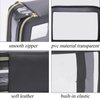 DIYOOHOMY Clear Makeup Bags With Zipper Black Clear Cosmetic Small Make Up Case Compartments Brush Travel Leather Toiletry Women Beauty Organizer Multipurpose Transparent Waterproof Pouch (Black)