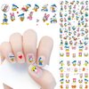 Designer Nail Art Stickers Decals Cute Cartoon 3D Self Adhesive Nail Art Supplies Cartoon Nail Stickers for Women Kids Girls DIY Nail Design Decals for Acrylic Nails Decoration 5 Sheets