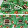 Hegbolke Paper Football Plate Set - 60 Pcs 9''/7'' Plates & Napkins for Game Day Party, Serves 20