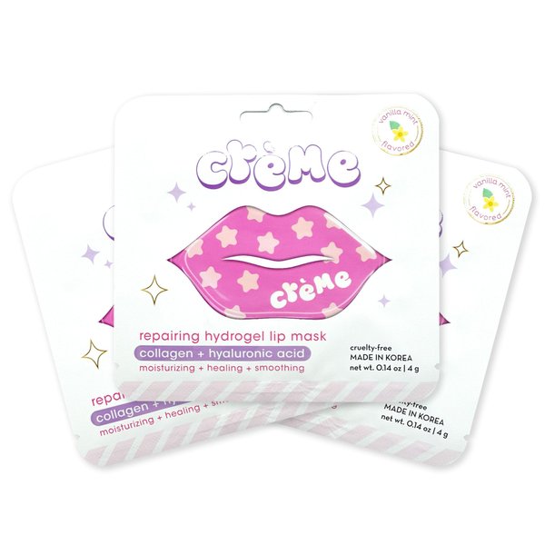The Crème Shop Boba Bears Repairing Hydrogel Lip Mask, Lip Masks for Dry Lips, Hydrating Lip Mask, Lip Patches for Wrinkles, Collagen & Hyaluronic Acid