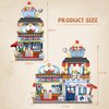 Japanese Street View Ice Drink Shop Mini Building Blocks Toys Model Set, MOC Creative DIY Simulation Architecture, 668 PCS Mini Bricks Construction Halloween Building Toy Sets for Girls Boys 3+