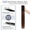 Rich Choices Claw Clip Ponytail Extension Human Hair #4 Medium Brown Real Hair Ponytail Extension Balayage 14 Inch Clip In Long Ponytail Hair Extensions Straight For Women 105g One Piece