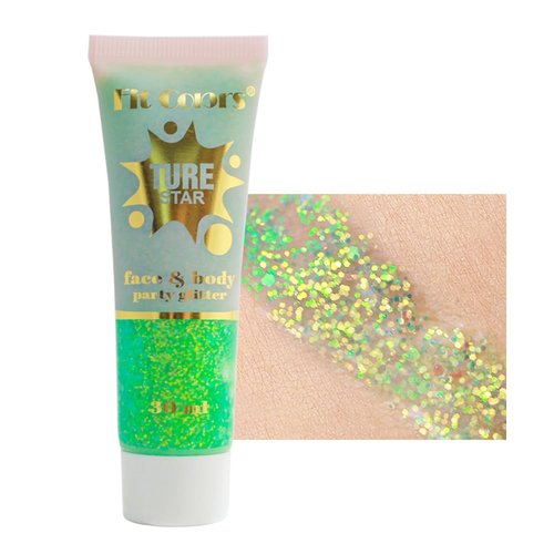 GL-Turelifes Holographic Body Glitter, Chameleon Face Glitter Mermaid Liquid Eyeshadow Fine Glitter for Body, Face, Hair, Halloween Wedding Festival Glitter Sparkling 1.06oz (#05 Green)